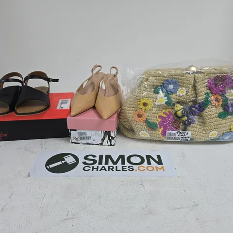 APPROXIMATELY 15 ASSORTED SHOES AND BAGS IN VARIOUS STYLES, SIZES & COLOURS