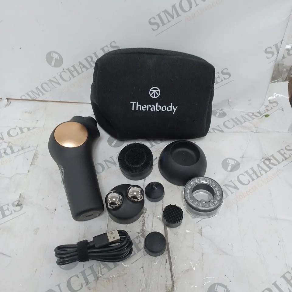 THERABODY MASSAGE GUN WITH DIFFERENT ATTACHMENTS