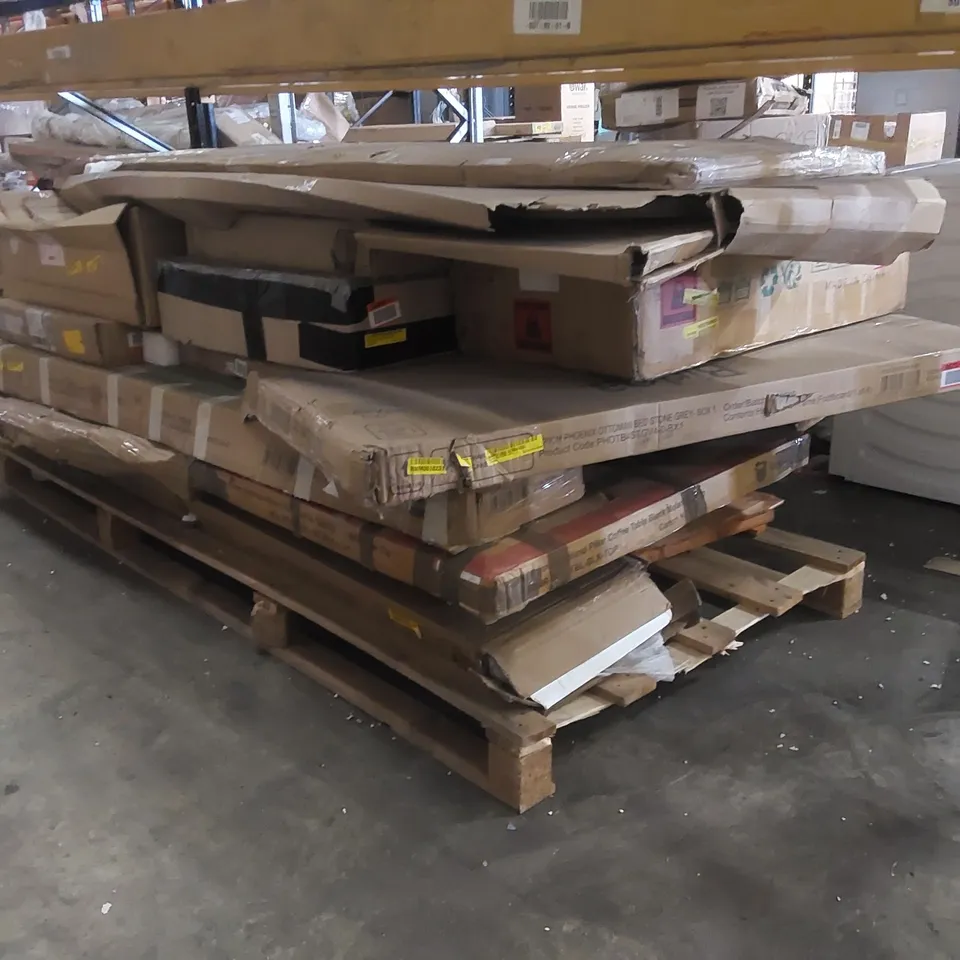 PALLET CONTAINING A LARGE ASSORTMENT OF FURNITURE PARTS ECT