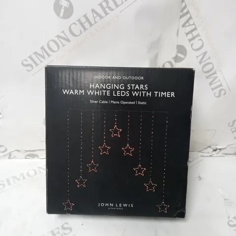 JOHN LEWIS HANGING STARS WARM WHITE LEDS WITH TIMER 