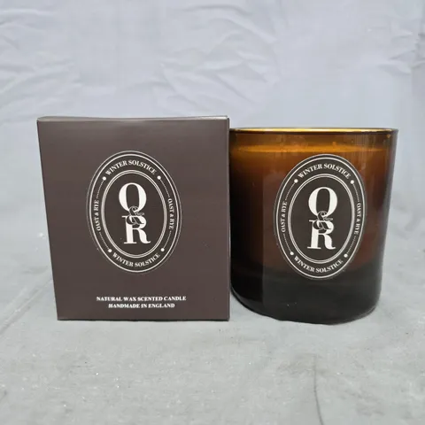 Q&R WINTER SOLSTICE NATURAL WAX SCENTED CANDLE – HANDMADE IN ENGLAND 