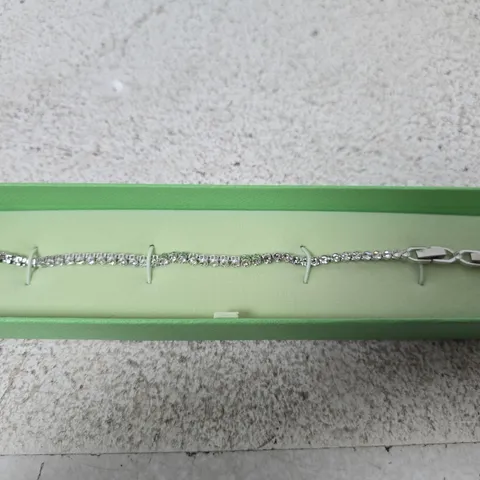 BOXED SWAROVSKI SAY IT WITH TENNIS BRACELET CUBIC ZIRCONIA STONES - STERLING SILVER