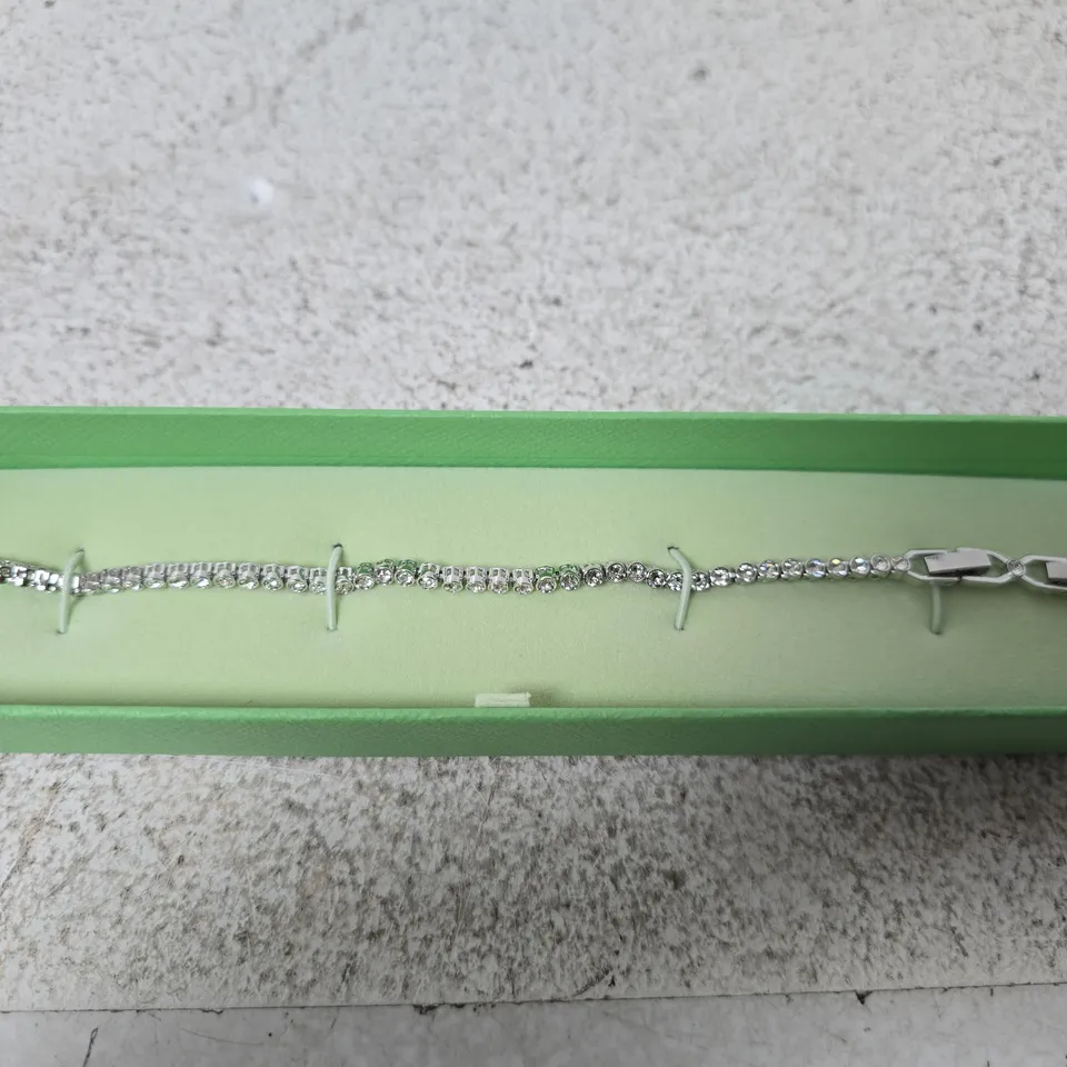 BOXED SWAROVSKI SAY IT WITH TENNIS BRACELET CUBIC ZIRCONIA STONES - STERLING SILVER