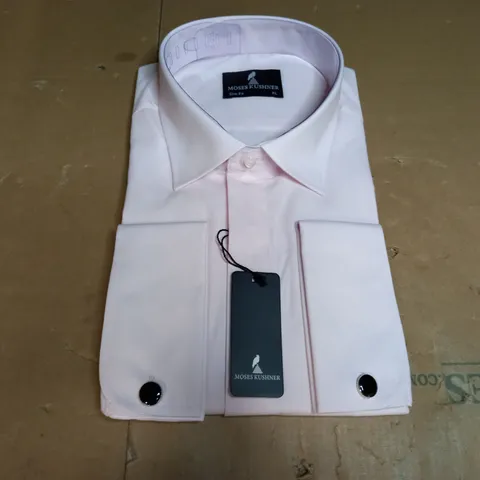 MOSES KUSHNER LOT OF 6 LONG SLEEVE SLIM FIT BUTTONED LIGHT PINK SHIRTS IN VARIOUS SIZES- 5 XL, 1 XXL