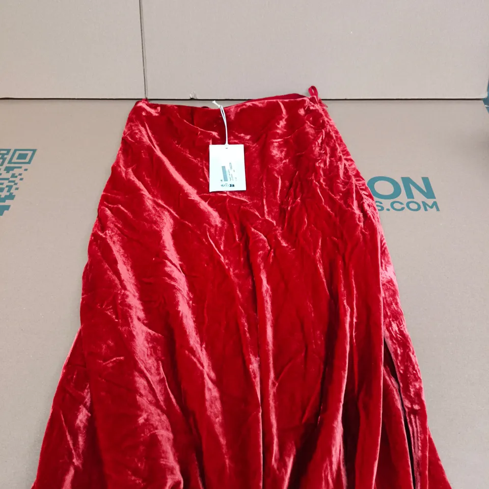 ULLA JOHNSON CARNELIAN VELVET MIDI SKIRT – UK 6 