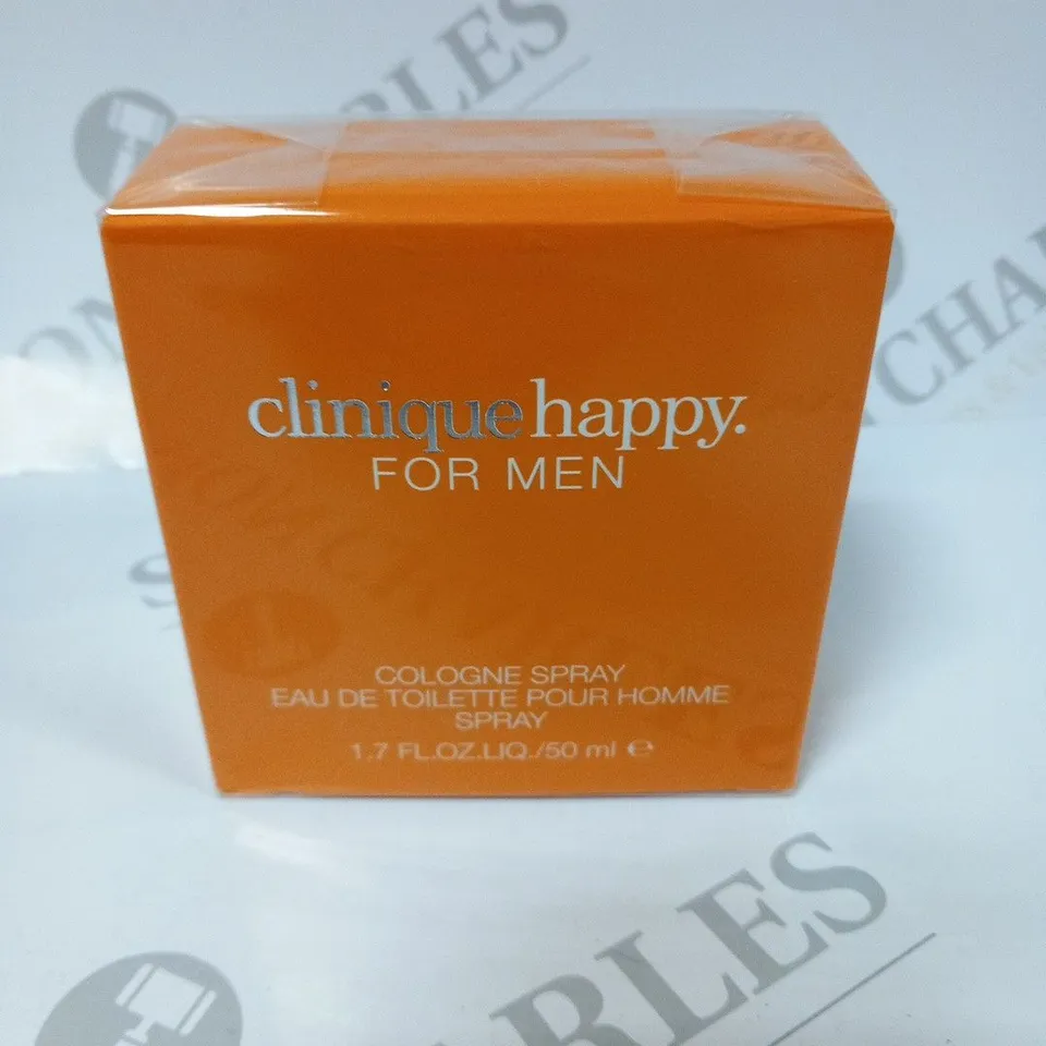 BOXED AND SEALED CLINIQUE HAPPY FOR MEN COLOGNE SPRAY EAU DE TOILETTE 50ML