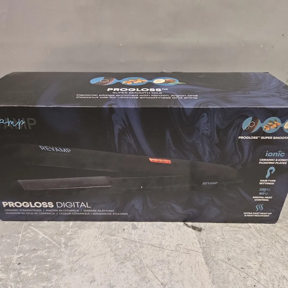 BOXED REVAMP PROGLOSS DIGITAL CERAMIC STRAIGHTENER ST-1000-GB