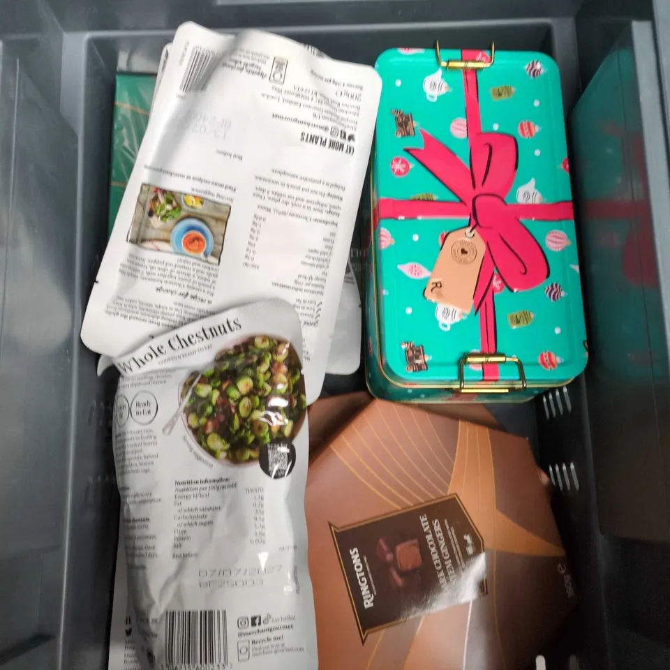 APPROXIMATELY 10 ASSORTED FOOD AND DRINK ITEMS TO INCLUDE SMA FOLLOW ON MILK, RINGTONS TEABAGS AND ROYAL EDINBURGH BISCUIT SELECTION ETC