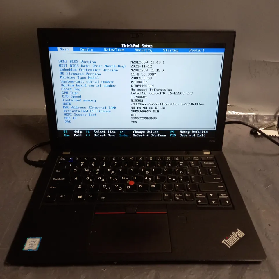 LENOVO THINKPAD X280 INTEL CORE I5 VPRO 8TH GEN
