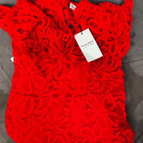 PHASE EIGHT LULA LACE DRESS IN RED SIZE 12