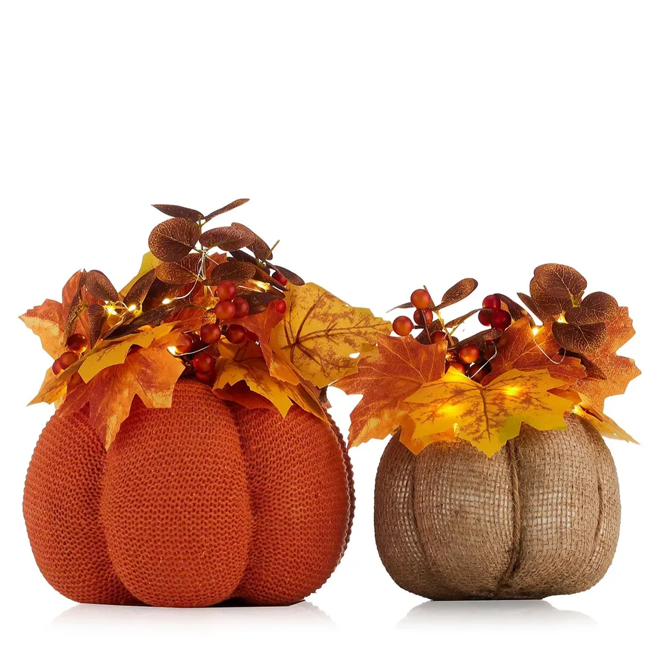 GROUPHOME REFLECTIONS SET OF 2 PRE LIT PUMPKIN BOUQUETS