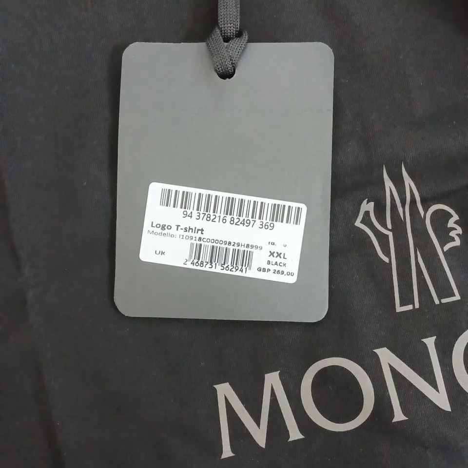 MONCLER BLACK LOGO T-SHIRT - XXL