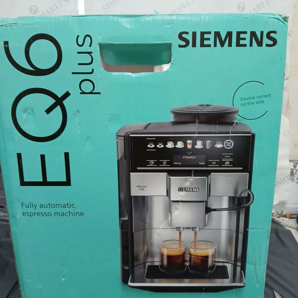 SIEMENS EQ6 BEAN TO CUP COFFEE MAKER  RRP £999