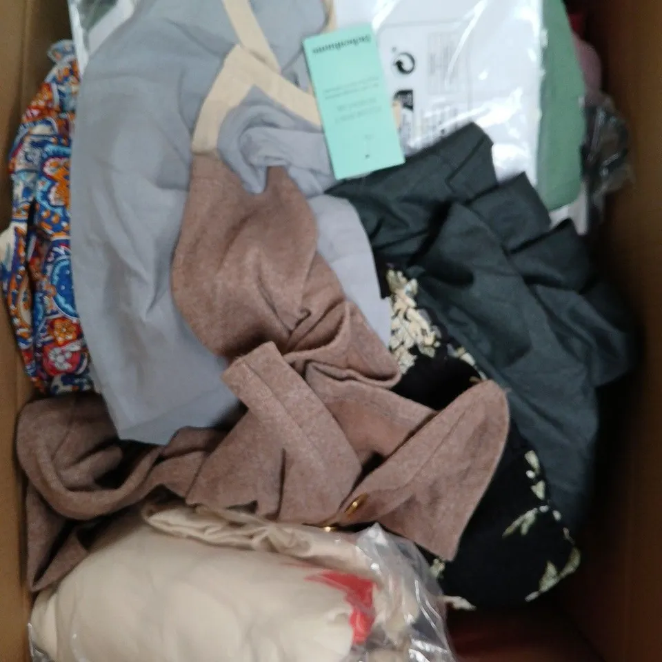 APPROXIMATELY 20 ASSORTED CLOTHING PRODUCTS IN VARIOUS STYLES & SIZES TO INCLUDE PANTS, T-SHIRTS, DRESSES ETC