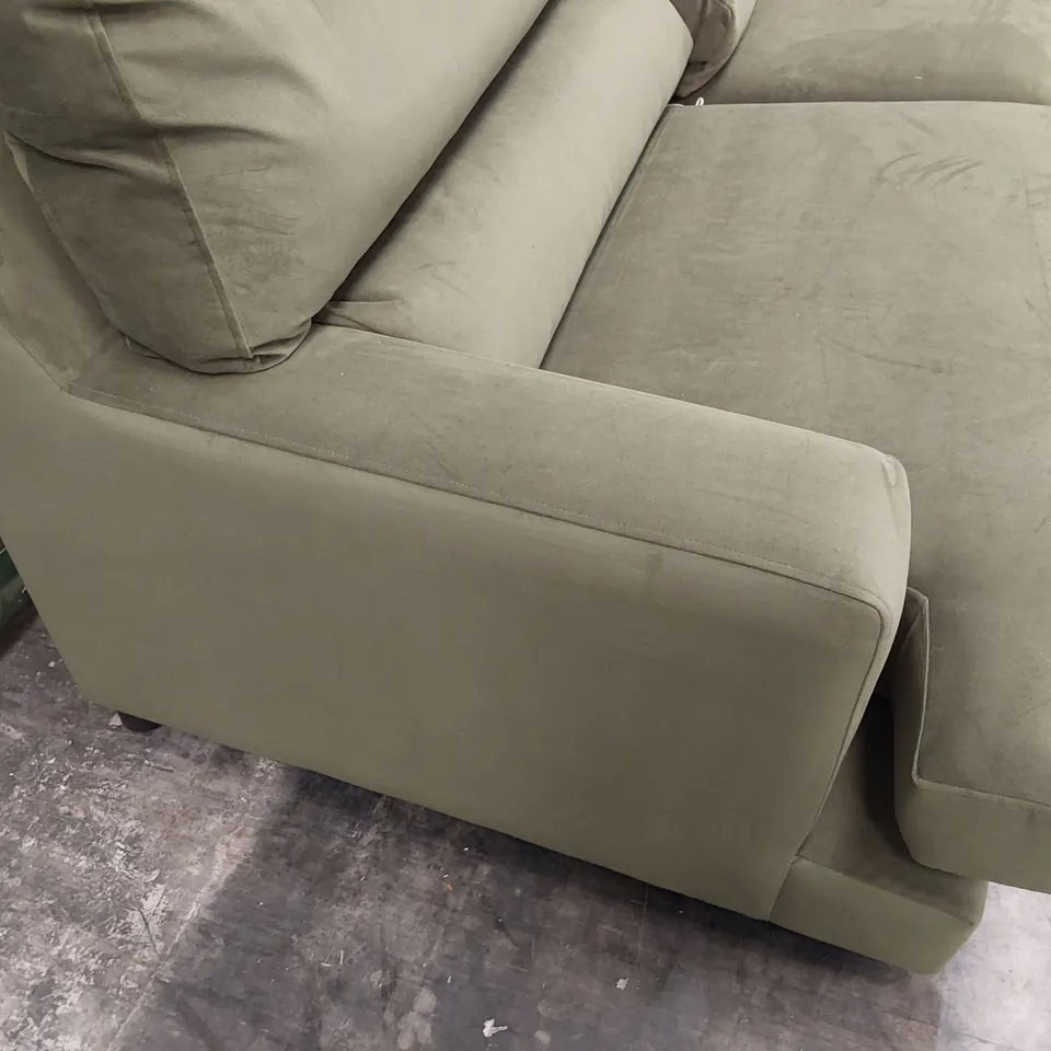 QUALITY BRITISH DESIGNER LOUNGE Co. ROMILEY FOUR SEATER SOFA WOODLAND MOSS FABRIC 