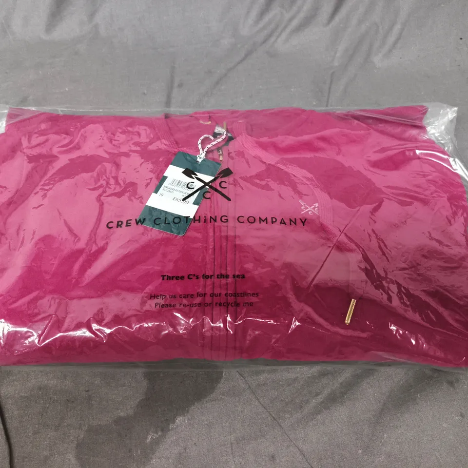 CREW CLOTHING COMPANY ZIP-THROUGH HOODIE – PINK, UK 10