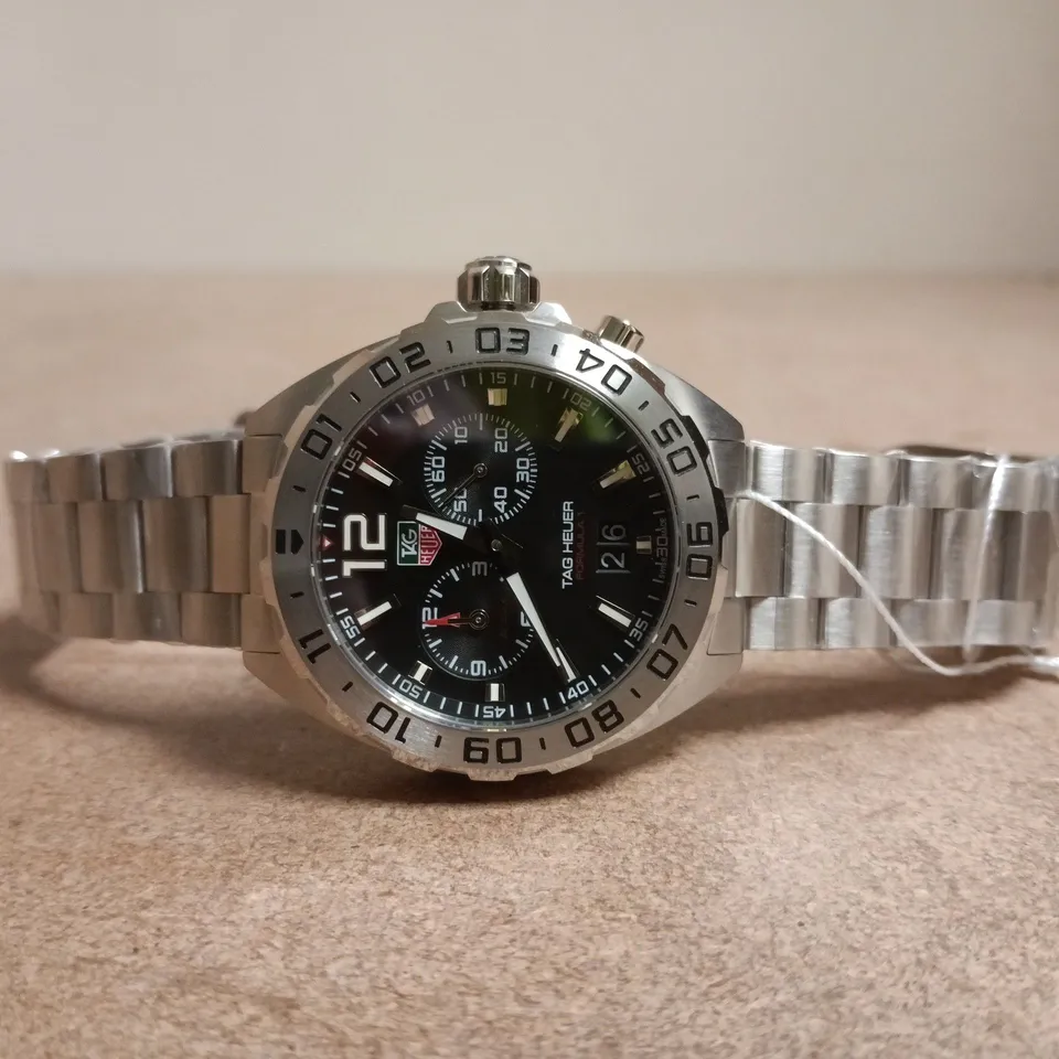TAG HEUER CHRONOGRAPH WRISTWATCH – STAINLESS STEEL BRACELET (BOXED)