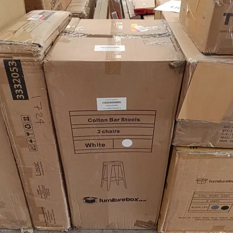 BOXED COLTON BAR STOOLS - WHITE (1 BOX)