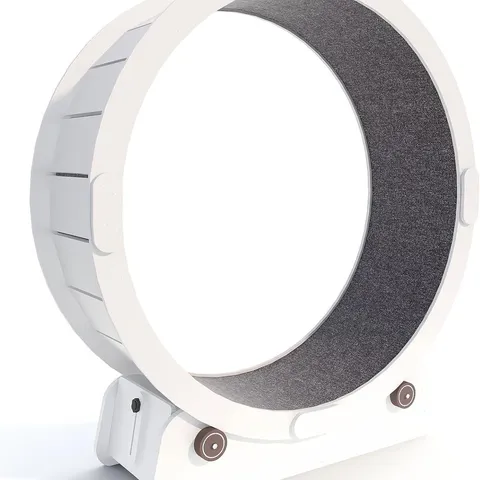 BOXED CAT EXERCISE WHEEL TREADMILL, REMOVABLE AND REPLACEABLE CAT PAW BLANKET - WHITE (1 BOX)