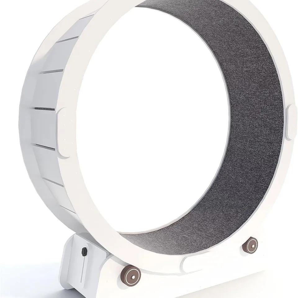 BOXED CAT EXERCISE WHEEL TREADMILL, REMOVABLE AND REPLACEABLE CAT PAW BLANKET - WHITE (1 BOX)
