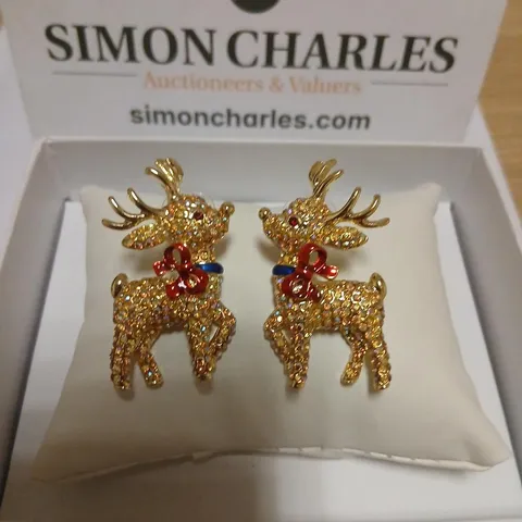 BUTLER & WILSON REINDEER EARRINGS 
