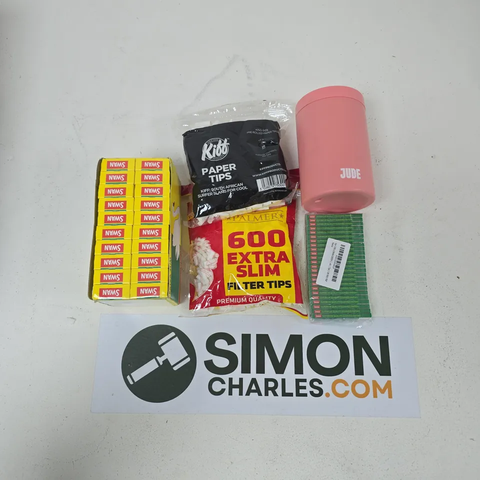 TOTE OF ASSORTED SMOKING ACCESSORIES.