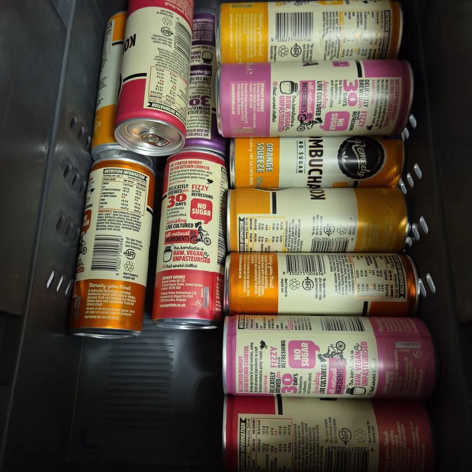 APPROXIMATELY 16 KOMBUCHA CANS 250ML IN ASSORTED FLAVOURS - COLLECTION ONLY