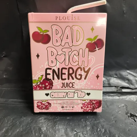PLOUISE BAD BITCH ENERGY LIP CONDITIONER – CHERRY ON TOP (LIP BALM) IN PINK BOX