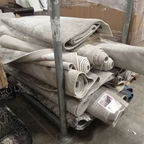 STILLAGE TO CONTAIN APPROXIMATELY 18 ASSORTED QUALITY DESIGNER AREA RUGS