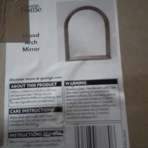 BOXED GEORGE HOME WOOD ARCHED MIRROR 