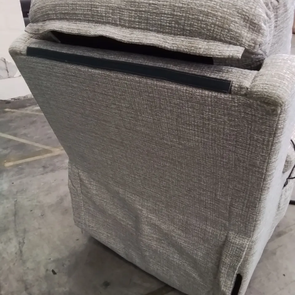 QUALITY BRITISH DESIGNER G PLAN POWER RISE & RECLINING EASY CHAIR LIGHT GREY FABRIC 