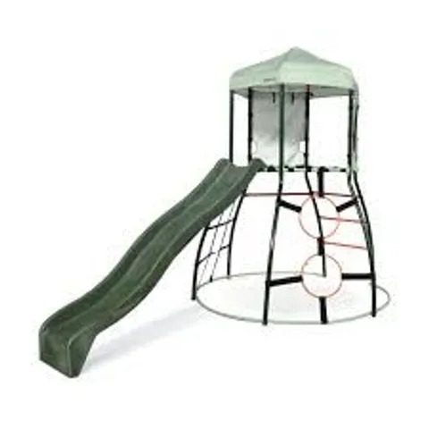BOXED PLUM METAL CLIMBING DOME WITH SLIDE, MONKEY BARS & SWING ARM (4 PIECES)