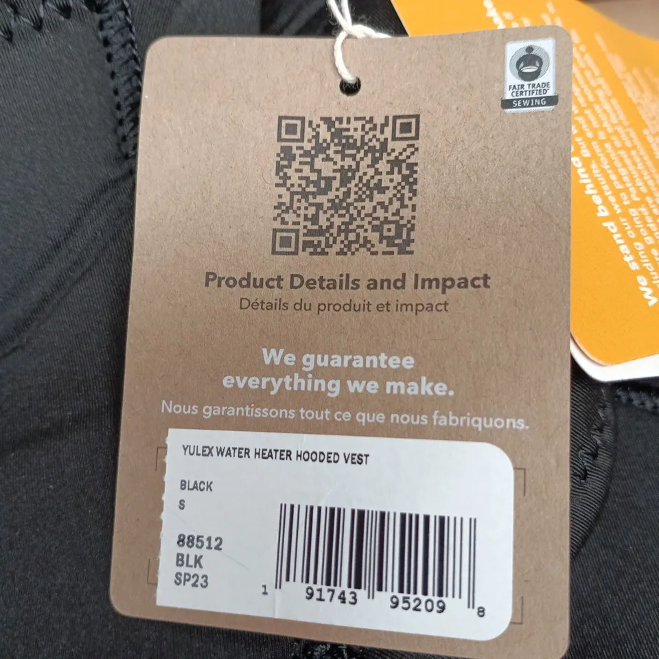 PATAGONIA YULEX WATER HEATER HOODED VEST – BLACK, SIZE S