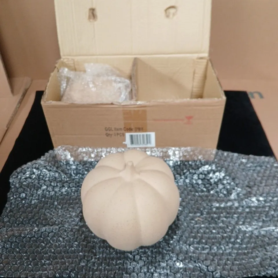 BOX OF 2 GISELA GRAHAM LONDON CERAMIC PUMPKIN DECORATION