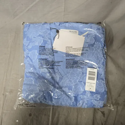 BAGGED SELECTED FEMME VISTA BLUE 3/4 SLEEVE MIDI DRESS – EU 34