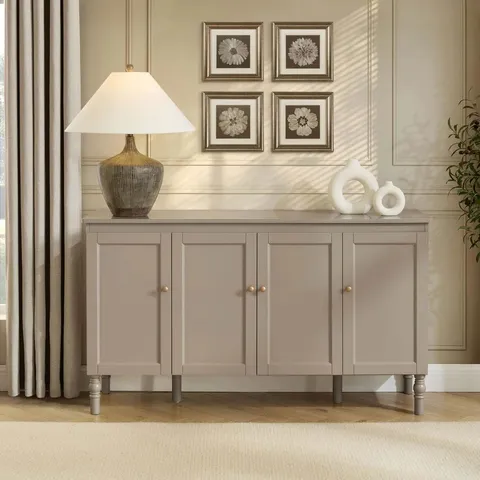 BOXED DUSK RUBY 4 DOOR SIDEBOARD - TAUPE (1 BOX)