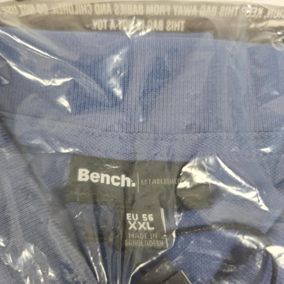 BENCH POLO SHIRT - MID BLUE, UK XXL (EU 56)