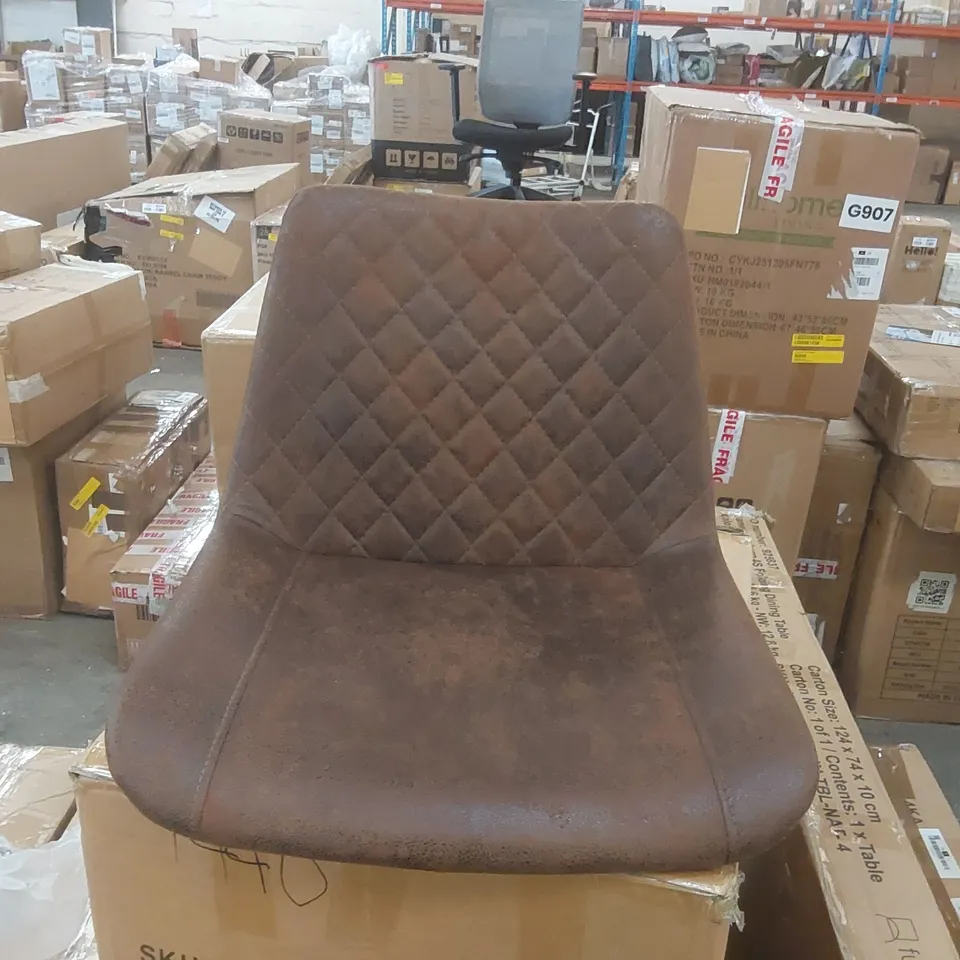 BOXED UPHOLSTERED DINING CHAIRS (SET OF 2) - BROWN (1 BOX)