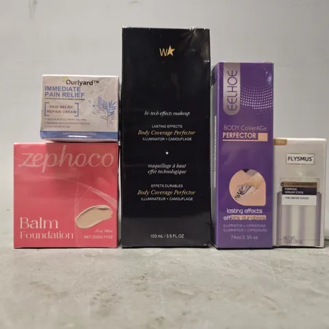 APPROXIMATELY 15 ASSORTED HEALTH & BEAUTY ITEMS TO INCLUDE -  PAIN RELIEF , FLYSMUS FIRMIN SERUM STICK , ZEPHOCO BALM FOUNDATION ETC