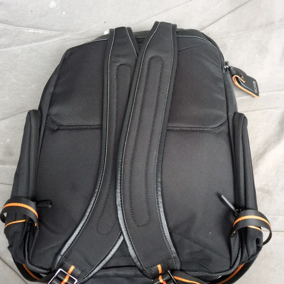 TUMI MCLAREN BACKPACK IN BLACK/ORANGE