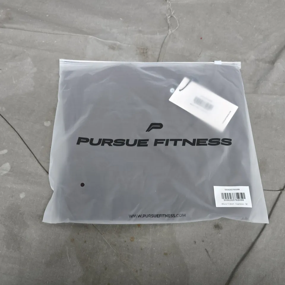 BAGGED PURSUE FITNESS ALLURE T-SHIRT IN ESPRESSO - MEDIUM