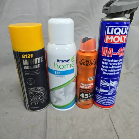 APPROXIMATELY 10 ASSORTED AEROSOLS TO INCLUDE L'OREAL MEN, LM-40 ANDPREWASH SPRAY