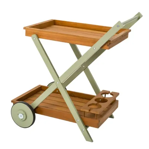 BOXED VERDI OUTDOOR DRINKS TROLLEY - GREEN (1 BOX)