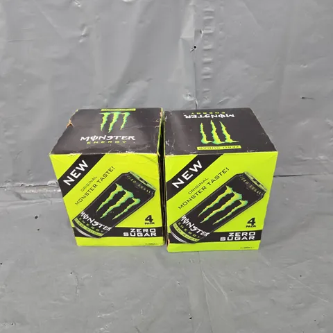 2 FOUR PACKS OF MONSTER ENERGY ZERO SUGAR 