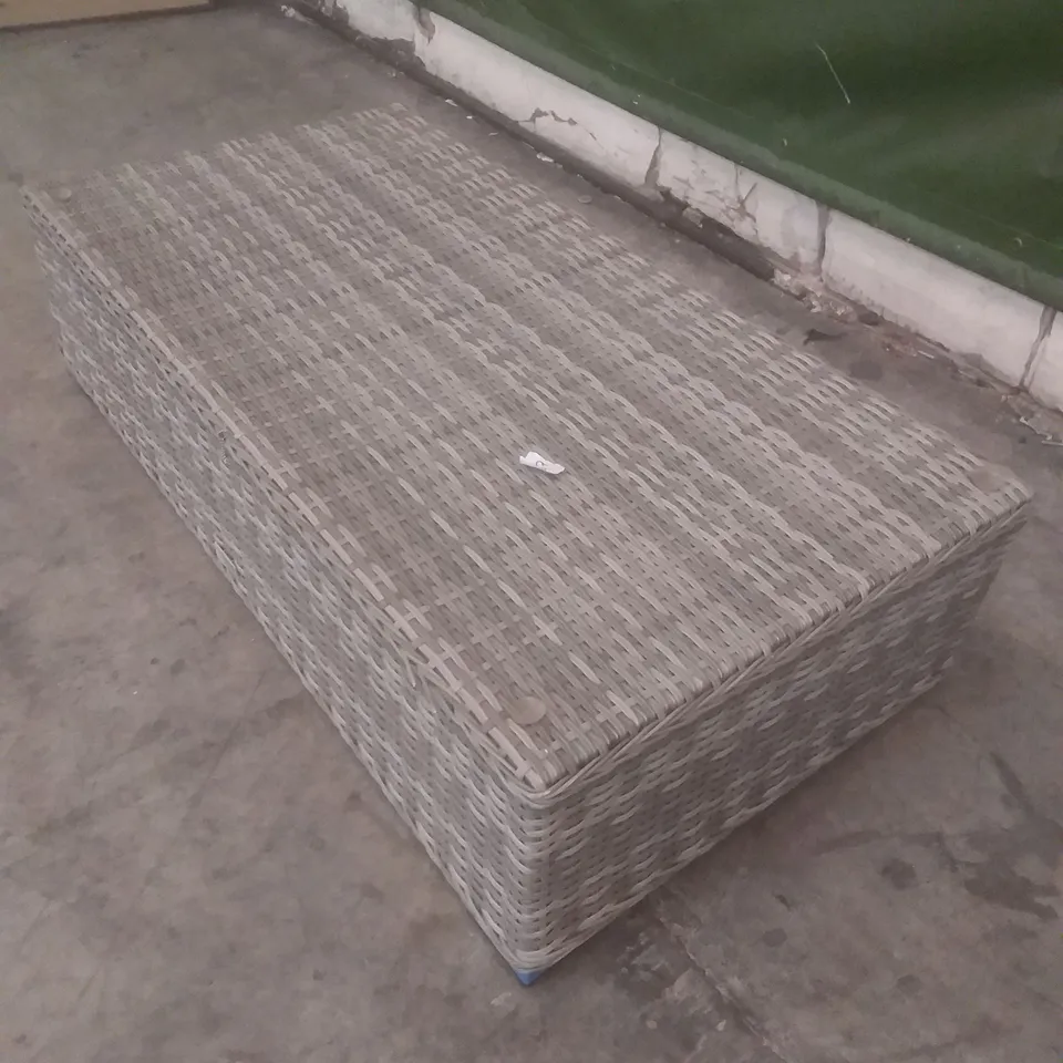 RATTAN EFFECT GARDEN COFFEE TABLE GREY