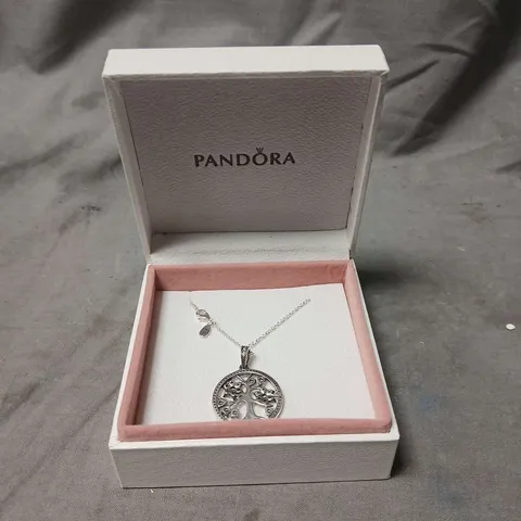 PANDORA TREE OF LIFE PENDANT NECKLACE – SILVER-TONE, BOXED
