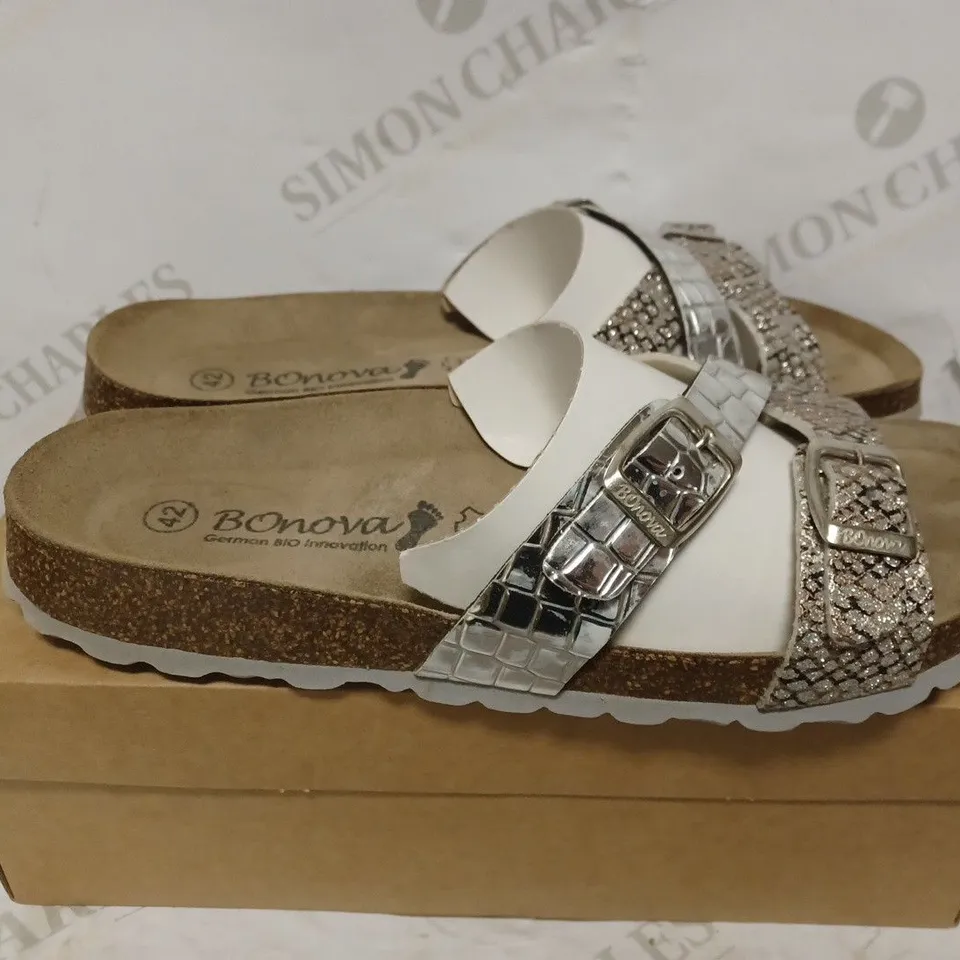 BONOVA SILVER SANDALS SIZE 42