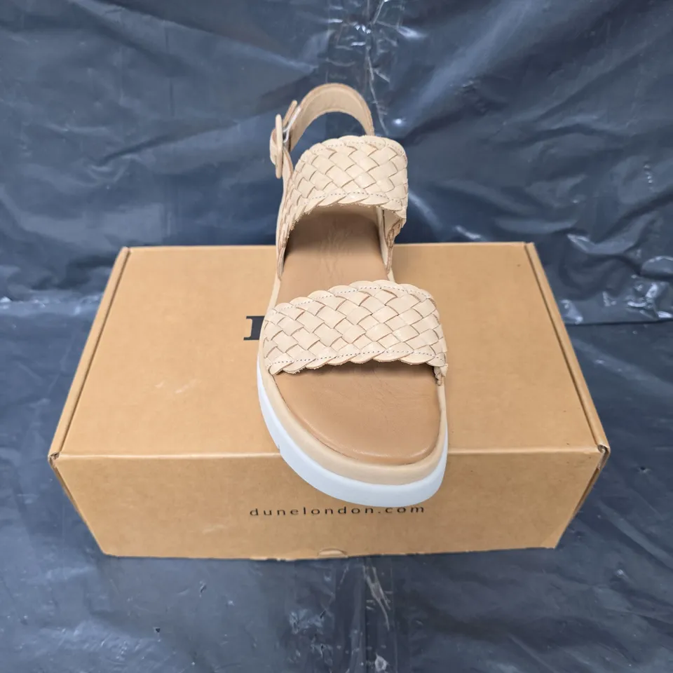 BOXED PAIR OF DUNE WOVEN STRAP SANDALS - 6