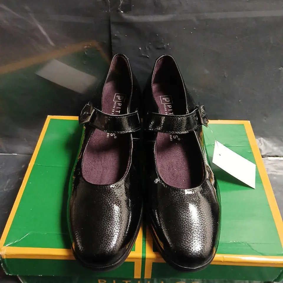 PITILLOS BLACK PATENT MARY JANE SHOES – WOMEN'S - UK SIZE 37