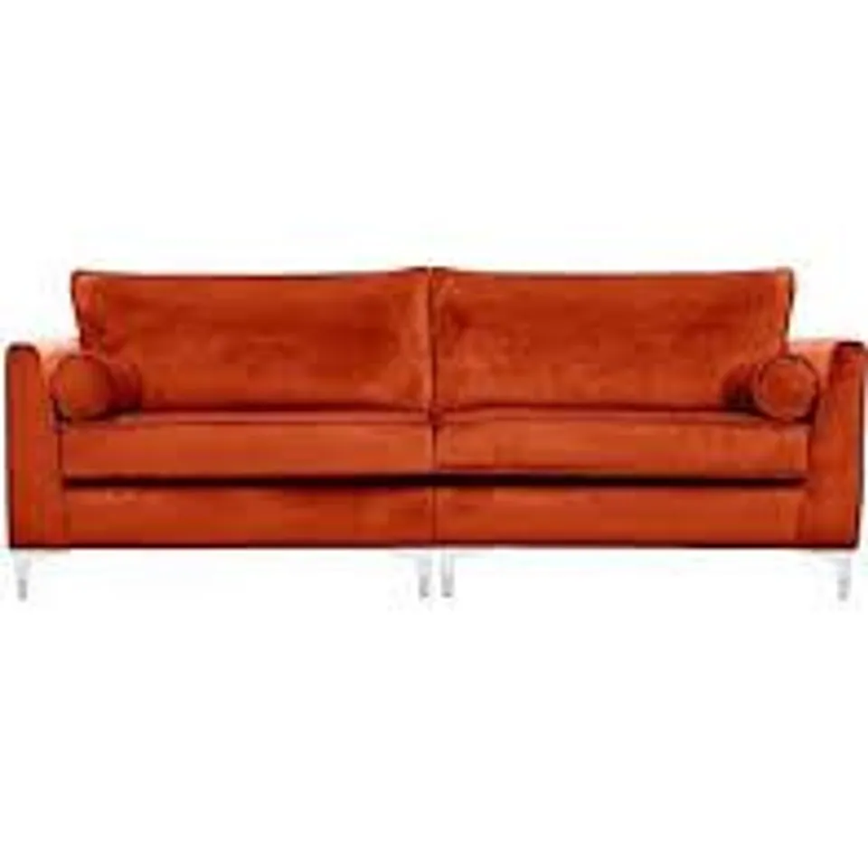GIANCARLO 4 SEATER SOFA - BURGUNDY FABRIC